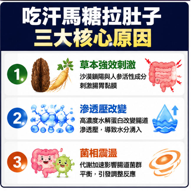 拆解真相:吃完汗馬糖拉肚子的三大核心原因 🚽 拆解真相:吃完汗馬糖拉肚子的三大核心原因 🚽