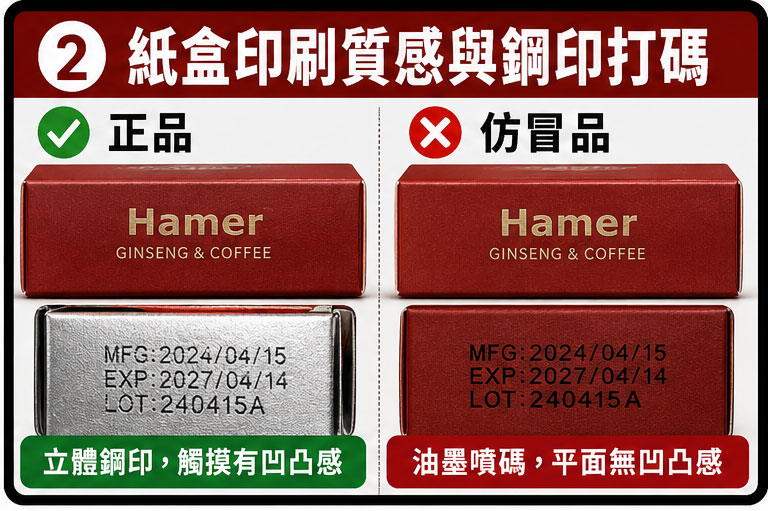 致命細節 2:紙盒印刷質感與鋼印打碼 📐 致命細節 2:紙盒印刷質感與鋼印打碼 📐