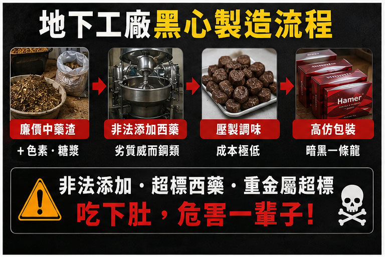 誤食低價假汗馬糖的身體代價：地下工廠的西藥地雷 🚨
