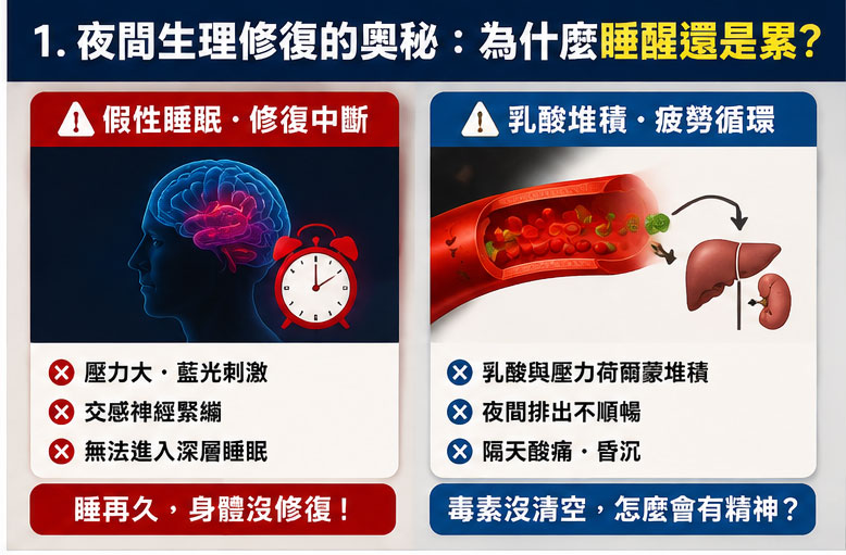 夜間生理修復的奧秘：為什麼「睡醒還是累」？🧠