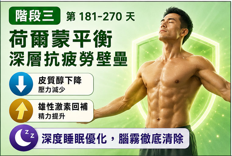 階段三(第 181-270 天):荷爾蒙平衡與深層抗疲勞壁壘 🧬 階段三(第 181-270 天):荷爾蒙平衡與深層抗疲勞壁壘 🧬