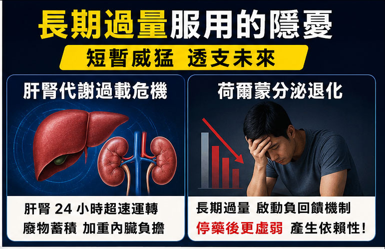 長期過量服用汗馬糖的隱憂:別讓短暫威猛透支未來 📉 長期過量服用汗馬糖的隱憂:別讓短暫威猛透支未來 📉